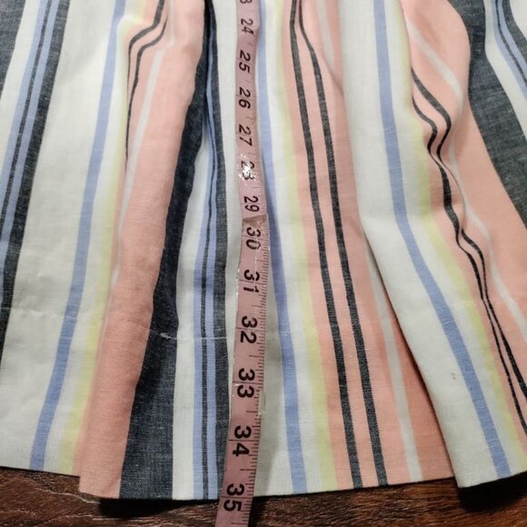Free People Lilah Multi Striped Pleated Button Front Midi Dress Women's Small - Picture 12 of 12